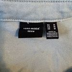 VERO MODA ASOS  Light Blue Puff Sleeve Scallop Hem Button Down Denim Mini Dress M Photo 7