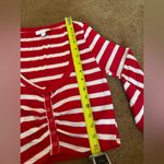 Colsie red and white striped v neck cropped sweater XS Photo 3