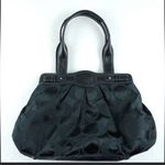Coach Black Signature Logo Handbag Satchel Purse Bag Photo 1