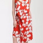 Diane Von Furstenberg  Naira Dress Size 6 Orange Floral 100% Silk Draped Photo 0
