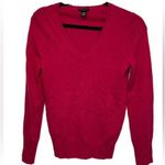 Only Mine EUC Cranberry 2 ply 100% Cashmere V neck Sweater SZ X Photo 0