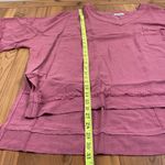 White Birch  Cotton Linen Hi Low 3/4 Sleeves Exposed Seam Fringe Woven Top 1X New Photo 5