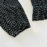 ZARA  Long Sleeve Black White Polka Dot Pleated Crop Blouse Photo 3