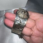 Silver Plated Vintage Hamsa and Camel Ethnic Cuff Bracelet Photo 0
