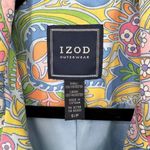 IZOD Flower Power Double Breasted Trench Coat Women S Pastel Polyester Pockets Photo 3