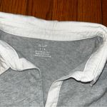 Aerie  grey and white collared pull over long sleeve size large Photo 2