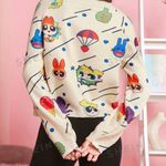 SheIn The Powerfuff Girls X Sz(S) V Neck Cartoon Pattern Reglan Sleeve Sweater Photo 3