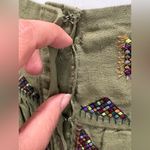 Maeve  for Urban Outfitters Boho Olive Embroidered A-Line Skirt 10 Photo 9