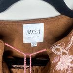 MISA Los Angeles  Brown MicroSuede Embroidered Top Blouse SZ XS Boho Hippie NWOT‎ Photo 7