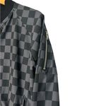 ALBION FIT Women’s Black Checkered Bomber Jacket- Size Large Photo 2