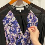 Robert Rodriguez Mermaid whimsigoth silk  luxury lavender black sheer mini dress Photo 3