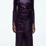 ZARA Purple Sparkly Velvet Dress Size S Photo 1