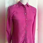 Banana Republic Womens Silk TOP Long Sleeve PINK Tie Front SILK Size 2 NWT Photo 1