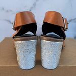 Alexander McQueen McQ  tan leather block heel slingback sandal size IT 40 US 10 Photo 2