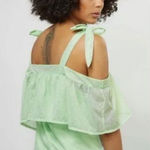 Puma NWT Womens Mint Green Spray Mesh Xtreme Off-Shoulder Top - Sz S Photo 0