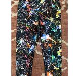 Women’s Pheel Paint Splatter Cropped Leggings Small Black Photo 2