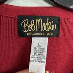 Bob Mackie  Southwestern Arrows Dream Catcher Cardigan Sweater Sz L Rust Photo 2