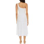 Becca  by Rebecca Virtue Ponza Smocked One Shoulder Cover-Up Midi White M Photo 1