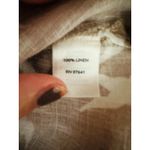 J. Jill Top Womens LARGE Brown Bird Print Linen Long Sleeve Button Up Coastal Photo 5