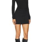 superdown  Bianca Mini Dress in Black Large New Womens Long Sleeve Jersey Photo 2