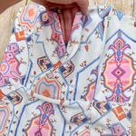 Miss Holly Strapless Maxi Dress White Pink Print Photo 4