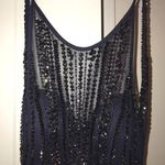 Navy Blue Sequin Maxi Dress Size XS Photo 4
