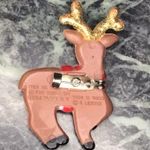 Glitter Christmas Reindeer pin Gold Photo 1