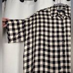 Madewell Black and White Buffalo Plaid Oversized Button Up Top XS Photo 3