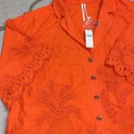 Anthropologie Damson Madder Martina Short Sleeve button down shirt, size medium Orange Photo 7