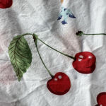 Nick & Nora  Nightshirt S/M White Cherry Print‎ Cotton Button Front Sleep Shirt Photo 3