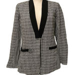 St. John  Caviar black/white houndstooth knit wool Blazer Jacket  Sz 12 Photo 0