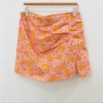 ZARA  mini skirt in peachy orange floral NWT Photo 2