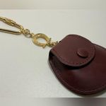 A Vintage Rare HTF Le Cheval Paris burgundy leather keychain Clip keyring Gold Photo 1