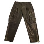 Alice + Olivia  Metallic‎ Cropped Pants Size 0 Made in New York City Photo 0
