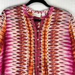 Chico's Chico’s Tunic Red Pink Blouse Aztec Western Print Women’s Size Medium Photo 2