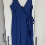 EXPRESS  Royal Blue Deep V Neck Wrap Tie Dress XS Photo 0