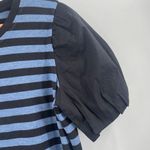 Karl Lagerfeld Top Size Small NWT Stripes Statement Sleeves Short Sleeve Classic Photo 6