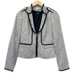 White House | Black Market WHBM Tweed Zip Front Moto Blazer Tailored Jacket Size 2 Photo 3