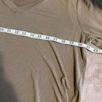 Zenana Outfitters V-Neck Long-Sleeved Top Size XL Oversized Neutral Tan Stretch Basic Shirt Photo 4