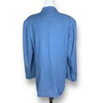 EXPRESS Vintage Oversized Blazer Jacket Blue Lightweight Linen Blend Relaxed Fit Photo 2