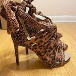 Gianni Bini Abrianna Leopard Print Ankle Wrap Lace Up Strappy Sandal Heels 7.5M Photo 1