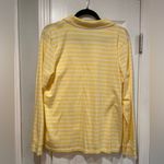 L.L. Bean Size M Long Sleeve Yellow White Stripe Button Down Collared Pajama Top Size M Photo 5