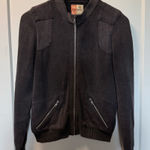 Ruff Hewn  Women's Zip Up Knit Moto Style Jacket Black Grey Casual‎ Lightweight S Photo 0