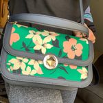 Kate Spade Authentic  Leather/Floral canvas turnlock flap Crosby/Sarchel 2 straps Photo 3