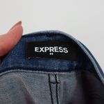 EXPRESS  Jeans Womens 12R Medium Wash Button Fly High Rise Skinny Cropped Raw Hem Photo 3