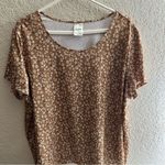 Blair  Tan Brown Floral‎ Knit Top Size 2XL Photo 3
