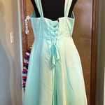NWOT mint green sleeveless formal dress with sheer jacket rhinestone brooch 14 Photo 3