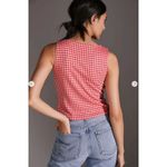 Eva Franco Red White Gingham Sleeveless Plaid Bow Top Sz M Size M Photo 2
