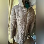 Anne Klein Wing Collar Chevron Quilting Coat with a hood Photo 3