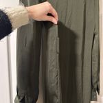 Boohoo NWT Olive Green  Silky Wrap Midi Shirt Dress Photo 2